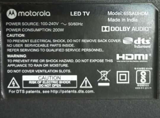 MOTOROLA 65SAUHDM Complete LED TV Parts Kit