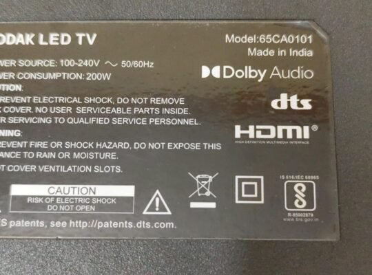 Kodak 65CA0101 Complete LED TV Parts Kit