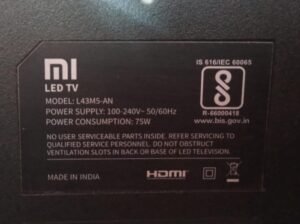 Mi L43M5-AN Complete LED TV Parts Kit