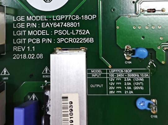 LGP77C8-18OP EAY64748801 LG TV Power Supply Board
