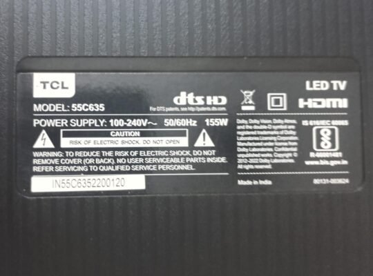 TCL 55C635 LED TV Parts List